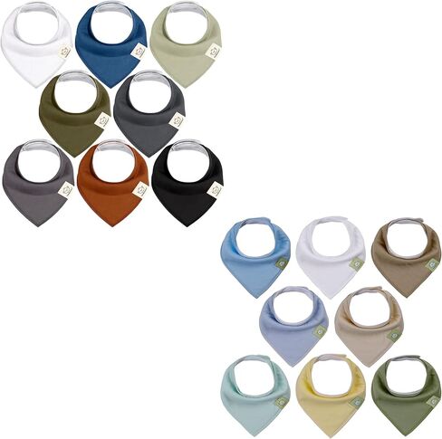 KeaBabies 8-Pack Organic Baby Bandana Drool Bibs – Stylish Unisex Bandana Bibs - Super Absorbent Bandana Drool Bibs – Gentle Teething Bibs for Infants - Organic Cotton Baby Bib in Saudi Arabia