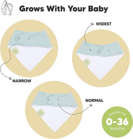 KeaBabies 8-Pack Organic Baby Bandana Drool Bibs – Stylish Unisex Bandana Bibs - Super Absorbent Bandana Drool Bibs – Gentle Teething Bibs for Infants - Organic Cotton Baby Bib in Saudi Arabia