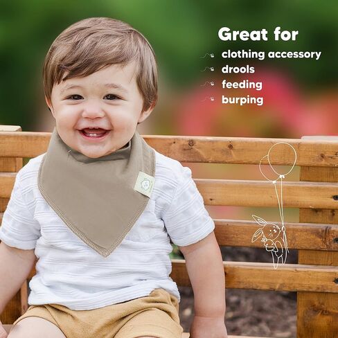 KeaBabies 8-Pack Organic Baby Bandana Drool Bibs – Stylish Unisex Bandana Bibs - Super Absorbent Bandana Drool Bibs – Gentle Teething Bibs for Infants - Organic Cotton Baby Bib in Saudi Arabia