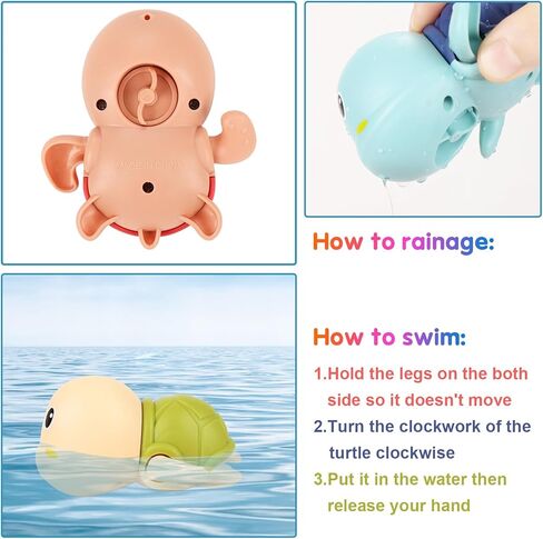 Gigilli Baby Bath Toys Set, Whale Bath Toy Sprinkler with 3 PCS Suction Cup Spinner Toy for Baby, Bath Toys Spinners for Babies, Suction Cup Toys for 3 Year Birthday Gifts Toddler Baby Toy in Saudi Arabia