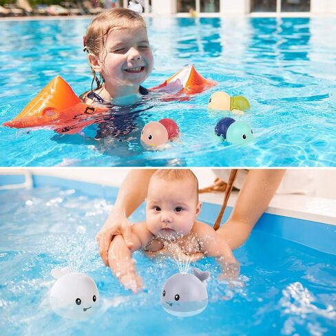 Gigilli Baby Bath Toys Set, Whale Bath Toy Sprinkler with 3 PCS Suction Cup Spinner Toy for Baby, Bath Toys Spinners for Babies, Suction Cup Toys for 3 Year Birthday Gifts Toddler Baby Toy in Saudi Arabia