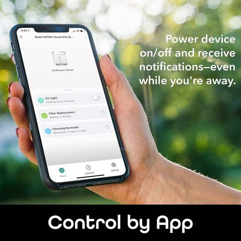نافورة جيني بيت كونيكت الذكية، موزع مياه أوتوماتيكي للحيوانات الأليفة سعة 2.5 لتر للقطط والكلاب مع 3 مرشحات بديلة، والتحكم في الواي فاي in Kuwait