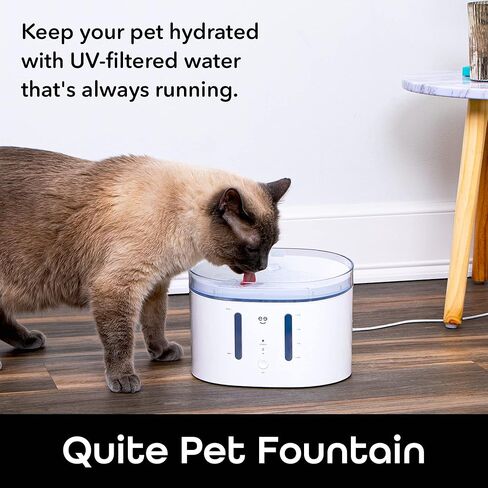 نافورة جيني بيت كونيكت الذكية، موزع مياه أوتوماتيكي للحيوانات الأليفة سعة 2.5 لتر للقطط والكلاب مع 3 مرشحات بديلة، والتحكم في الواي فاي in Kuwait