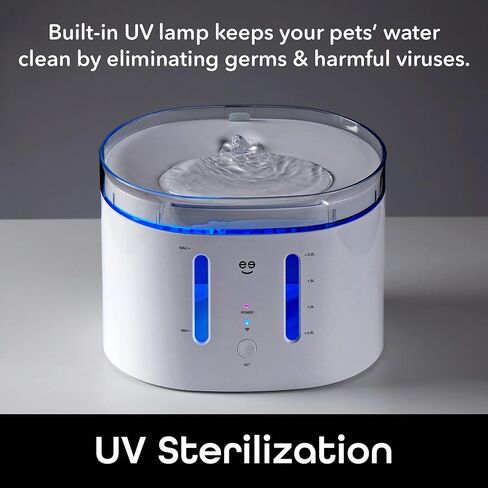 نافورة جيني بيت كونيكت الذكية، موزع مياه أوتوماتيكي للحيوانات الأليفة سعة 2.5 لتر للقطط والكلاب مع 3 مرشحات بديلة، والتحكم في الواي فاي in Kuwait