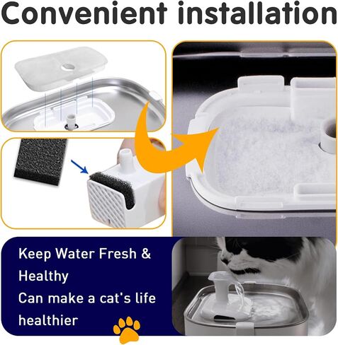 ETOB Water Fountain Filter Replacement for Petlibro - Pack of 16 Pre-Filter Sponges Compatible with PLWF105, PLWF115, PLWF005 - Keep Your Pet Libro Fountain Clean and Fresh with PET STANDARD Filters in Saudi Arabia