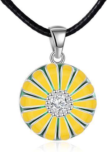 Sunlower Harmony Ball Necklace for Pregnancy Gifts, Angel Chime Caller Bola Sunlower Necklace for Women Maternity Mom to be Jewelry in Saudi Arabia