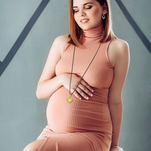 Sunlower Harmony Ball Necklace for Pregnancy Gifts, Angel Chime Caller Bola Sunlower Necklace for Women Maternity Mom to be Jewelry in Saudi Arabia