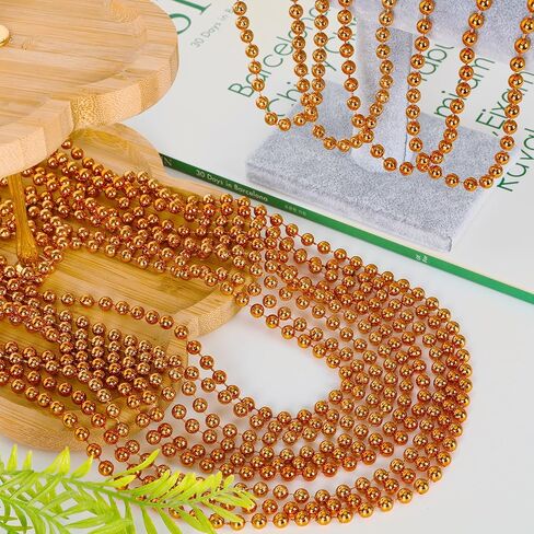 200 قطعة قلادة مطرزة، 33 بوصة خرز ماردي جراس، إكسسوارات ماردي جراس برتقالية، قلادة خرز تنكرية، خرز موكب للحفلات بالجملة للقرصان وحفلات الزفاف وأعياد الميلاد وحفلات الهالوين in Kuwait