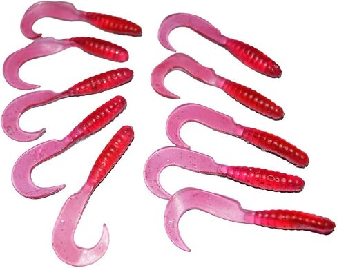 Fishing Lure Grub Maggots 60pcs Hooks 15pcs, Fish Lure Maggots with Lead Head Hooks Grubs in Kuwait