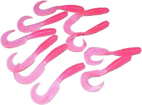 Fishing Lure Grub Maggots 60pcs Hooks 15pcs, Fish Lure Maggots with Lead Head Hooks Grubs in Kuwait