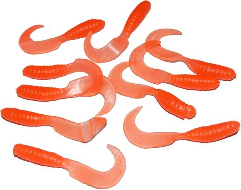 Fishing Lure Grub Maggots 60pcs Hooks 15pcs, Fish Lure Maggots with Lead Head Hooks Grubs in Kuwait