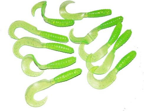 Fishing Lure Grub Maggots 60pcs Hooks 15pcs, Fish Lure Maggots with Lead Head Hooks Grubs in Kuwait