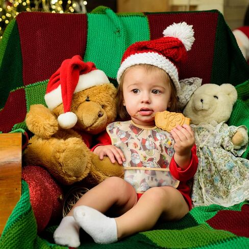 4 قطع من مرايل تغذية الأطفال في عيد الميلاد للأطفال الصغار، مجموعة مريلة مقاومة للماء مع جيب لالتقاط الفتات للرضع، مريلة طعام قابلة للتعديل للتسنين، هدية تذكارية لعيد الميلاد، من 6 إلى 12 شهرًا in Kuwait