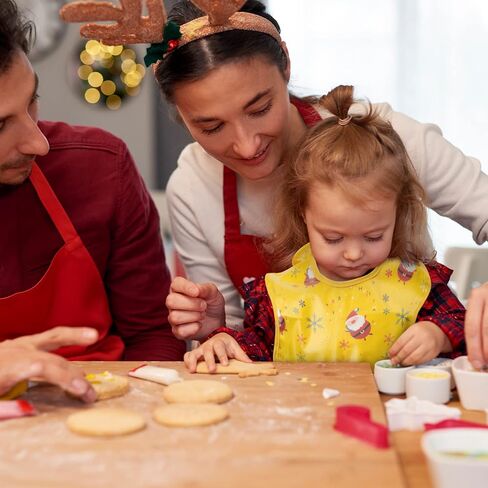 4 قطع من مرايل تغذية الأطفال في عيد الميلاد للأطفال الصغار، مجموعة مريلة مقاومة للماء مع جيب لالتقاط الفتات للرضع، مريلة طعام قابلة للتعديل للتسنين، هدية تذكارية لعيد الميلاد، من 6 إلى 12 شهرًا in Kuwait