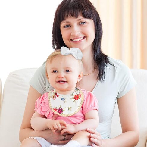 6 قطع من مرايل تغذية الأطفال من قطن الموسلين من Zainpe مع مجموعة عصابة رأس على شكل زهور ودانتيل قابل للتعديل مريلة لعاب بوهو للأطفال، أقمشة تجشؤ ناعمة وماصة للفتيات الرضع حديثي الولادة والأطفال الصغار في مرحلة التسنين in Kuwait