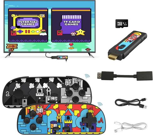 وحدة تحكم ألعاب ريترو HDMI التوصيل والتشغيل لألعاب الفيديو مدمجة 1000+ نظام ألعاب إلكتروني للألعاب الكلاسيكية يدعم لاعبين - هدية للبالغين والأطفال in Kuwait