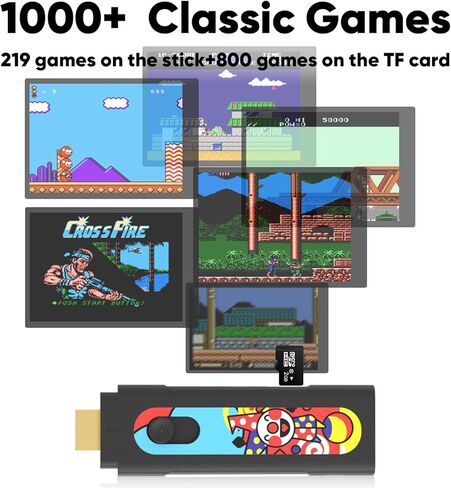 وحدة تحكم ألعاب ريترو HDMI التوصيل والتشغيل لألعاب الفيديو مدمجة 1000+ نظام ألعاب إلكتروني للألعاب الكلاسيكية يدعم لاعبين - هدية للبالغين والأطفال in Kuwait