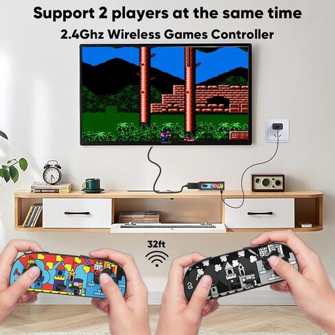 وحدة تحكم ألعاب ريترو HDMI التوصيل والتشغيل لألعاب الفيديو مدمجة 1000+ نظام ألعاب إلكتروني للألعاب الكلاسيكية يدعم لاعبين - هدية للبالغين والأطفال in Kuwait