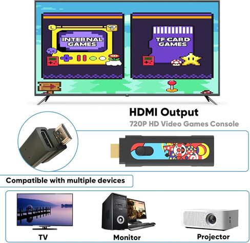 وحدة تحكم ألعاب ريترو HDMI التوصيل والتشغيل لألعاب الفيديو مدمجة 1000+ نظام ألعاب إلكتروني للألعاب الكلاسيكية يدعم لاعبين - هدية للبالغين والأطفال in Kuwait