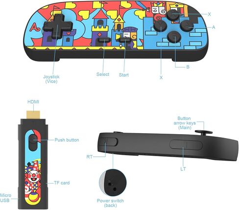 وحدة تحكم ألعاب ريترو HDMI التوصيل والتشغيل لألعاب الفيديو مدمجة 1000+ نظام ألعاب إلكتروني للألعاب الكلاسيكية يدعم لاعبين - هدية للبالغين والأطفال in Kuwait