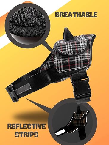 XXL Dog Harness -No Pull Reflective- Harness Dog Vest with Pockets- Beige Harness Adjustable Dog Harness (Beige, XXL) in Kuwait