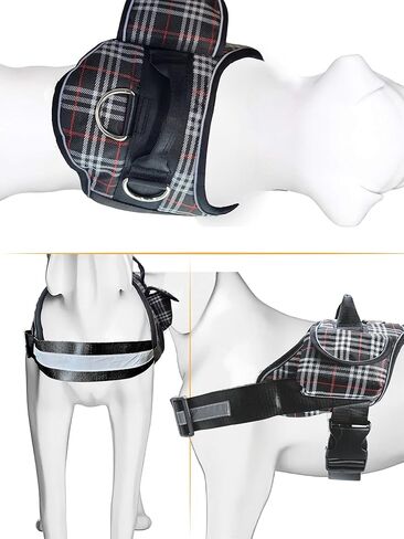 XXL Dog Harness -No Pull Reflective- Harness Dog Vest with Pockets- Beige Harness Adjustable Dog Harness (Beige, XXL) in Kuwait