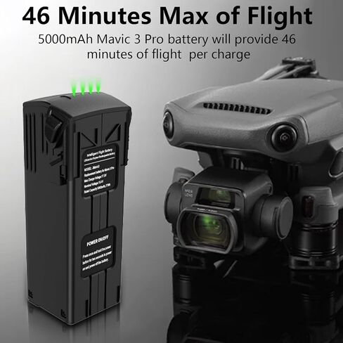 بطارية anegine Mavic 3، بطارية طيران ذكية بقدرة 5000 مللي أمبير في الساعة لـ DJI Mavic 3/DJI Mavic 3 Pro/DJI Mavic 3 Pro Cine/DJI Mavic 3 Classic/DJI Mavic 3 Enterprise، 46 دقيقة كحد أقصى لبطارية Mavic 3 Pro in Kuwait