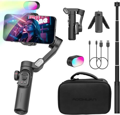 Phone Gimbal Stabilizer for iPhone 15 Pro Max Android Phones with Extension Rod 3-Axis Phone Gimbal Stabilizer with Follow Focus for Vlogging TikTok YouTube(Smart XE Combo1) in Saudi Arabia