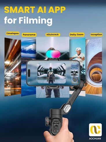 Phone Gimbal Stabilizer for iPhone 15 Pro Max Android Phones with Extension Rod 3-Axis Phone Gimbal Stabilizer with Follow Focus for Vlogging TikTok YouTube(Smart XE Combo1) in Saudi Arabia