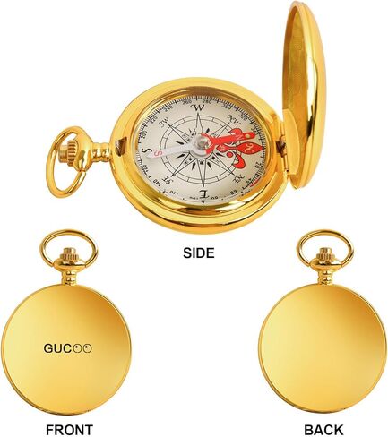 بوصلة جيب GUCOO للمشي لمسافات طويلة والبقاء على قيد الحياة من النحاس المعدني الصغير، بوصلة عسكرية للرجال للتخييم، بوصلة ملاحة مغناطيسية كبيرة للصيد، بوصلة محمولة باليد in Kuwait