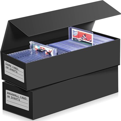 2 Pack Trading Card Storage Box, Magnetic Closure Toploaders Card Storage Protectors Holding 1800+ Sleeved Cards Fit for MTG TCG and Sport Cards in Saudi Arabia