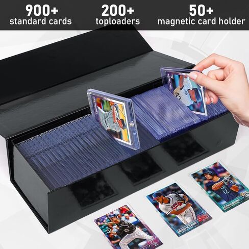 2 Pack Trading Card Storage Box, Magnetic Closure Toploaders Card Storage Protectors Holding 1800+ Sleeved Cards Fit for MTG TCG and Sport Cards in Saudi Arabia