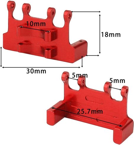 RZXYLRC CNC سبائك الألومنيوم المعدنية المؤازرة للمحور 1/24 AX24 XC-1 AXI00003 RC الزاحف سيارة شاحنة نموذج ترقية أجزاء (أحمر) in Kuwait