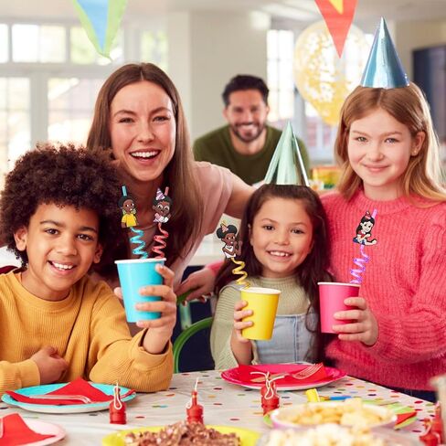 24pcs Musician Party Favors Straw, Musician Themed Reusable Plastic Straws with 2pcs Cleaning Brushes, Musician Themed Birthday Party Decorations for Fans Birthday Party Favors in Kuwait