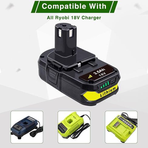 BOTKK 2 حزم 3.5Ah بطارية ليثيوم ل Ryobi 18 فولت واحد + بطارية P104 P105 P102 P103 P107 Ryobi 18 فولت تبديل البطارية in Saudi Arabia