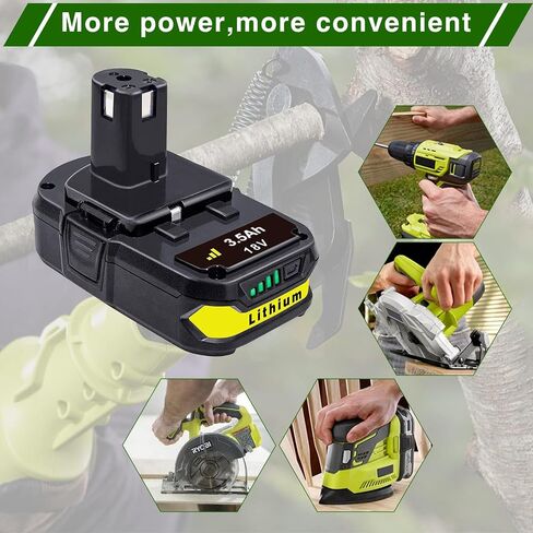 BOTKK 2 حزم 3.5Ah بطارية ليثيوم ل Ryobi 18 فولت واحد + بطارية P104 P105 P102 P103 P107 Ryobi 18 فولت تبديل البطارية in Saudi Arabia