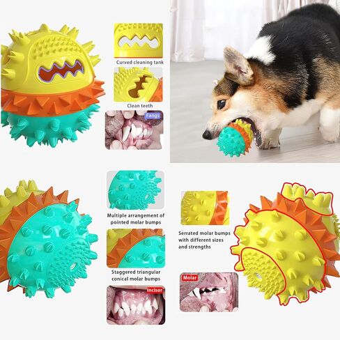 Dog Toys, for Puppy Small Large Dog Teeth Squeak/Playing/Chewing/Treat Dispensing/Cleaning Dog Toys. (Turq) in Saudi Arabia