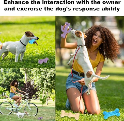 FRIUSATE 3 Pack Dog Chew Toys for Puppy Teething Soft Rubber Bones Teething Toys Funny Interactive Dog Toys for Cleaning Teeth Suitable for Small Medium Dogs in Kuwait