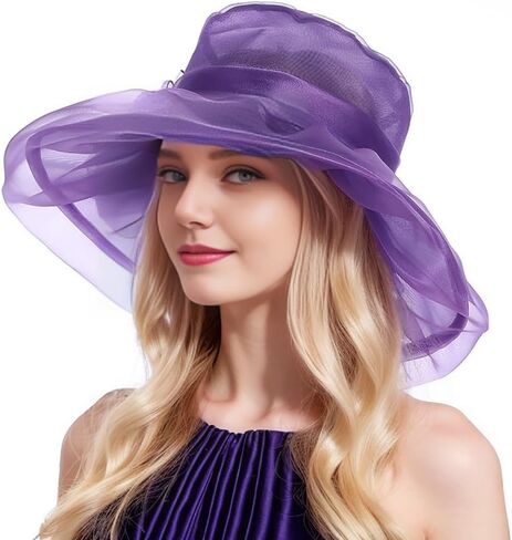 Litter Star Kentucky Derby Organza Hats Wide Brim Hat for Women - Perfect for Tea Party Bridal Church Wedding in Saudi Arabia