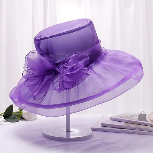 Litter Star Kentucky Derby Organza Hats Wide Brim Hat for Women - Perfect for Tea Party Bridal Church Wedding in Saudi Arabia