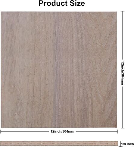 12 × 12 بوصة خشب الجوز الرقائقي، 3 مم 1/8 بوصة خشب الجوز للحرف اليدوية، 8 قطع من أوراق الخشب الرقائقي الرقيقة لقطع CNC بالليزر، والنقش، والنحت، والحرف اليدوية، وكتابة ديكورات DIY in Kuwait