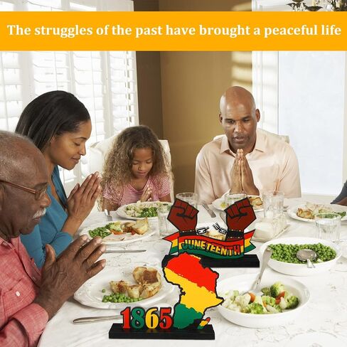 4 قطع من القطع المركزية الخشبية لطاولة Juneteenth وعباءة خشبية من Juneteenth تفضل حفلات Juneteenth ديكورات حفلات Juneteenth قطع مركزية لتزيين الطاولة الخشبية لديكورات سطح المكتب المنزلية من Juneteenth in Kuwait