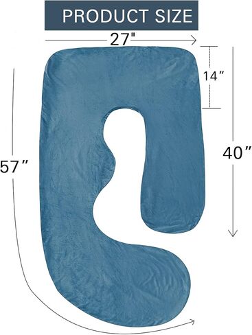SLIGUY Pregnancy Pillow Cover G Shaped, 57-Inch Replacement Pillowcase, Used for Maternity Pillows, 100% Velvet, Double Zipper Stretch Fabric, Super Soft, Universal Type, (G Blue) in Saudi Arabia