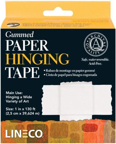 Lineco, Acid-Free Water-Activated Gummed Paper Frame/Hinging Sealing Tape, Neutral pH Adhesive Tape for Picture Frame, 1-Inch x 130-Feet. in Saudi Arabia