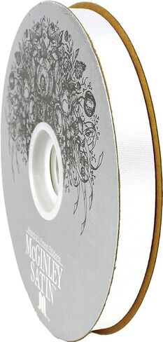 McGinley Mills 9/16" W Acetate Satin Ribbon, White, 100 Yard Spool in Saudi Arabia