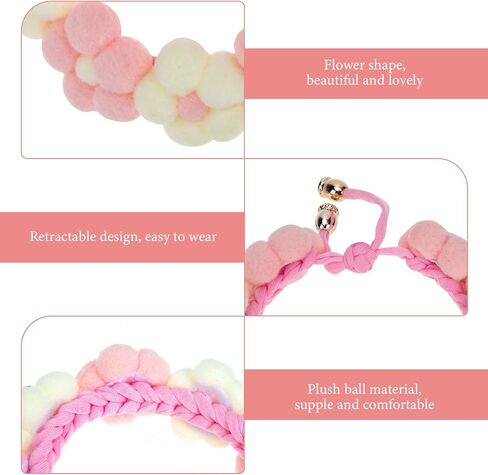 Mipcase Cat Collar, Plush Kitten Collar Cute Pom Pom Cat Collar for Kitten Cat Small Dog in Saudi Arabia