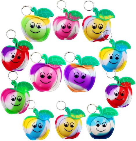 20 حزمة من سلسلة المفاتيح المضحكة الفريدة من نوعها على شكل Apple Fidget Mini Pop على ظهره لديكور حفلات عيد الميلاد وهدية طلاب الفصول الدراسية in Kuwait