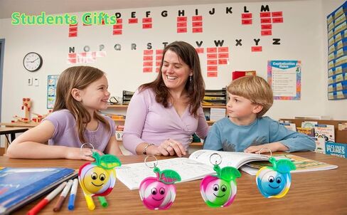 20 حزمة من سلسلة المفاتيح المضحكة الفريدة من نوعها على شكل Apple Fidget Mini Pop على ظهره لديكور حفلات عيد الميلاد وهدية طلاب الفصول الدراسية in Kuwait