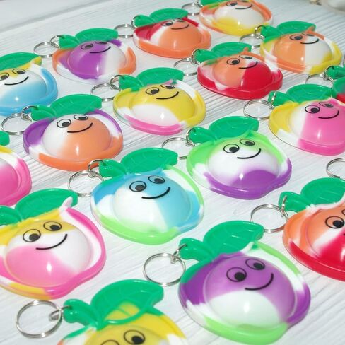 20 حزمة من سلسلة المفاتيح المضحكة الفريدة من نوعها على شكل Apple Fidget Mini Pop على ظهره لديكور حفلات عيد الميلاد وهدية طلاب الفصول الدراسية in Kuwait