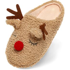 ZKC Indoor and Outdoor Christmas Slippers for Big Kid Size 2 to Adult Size 11